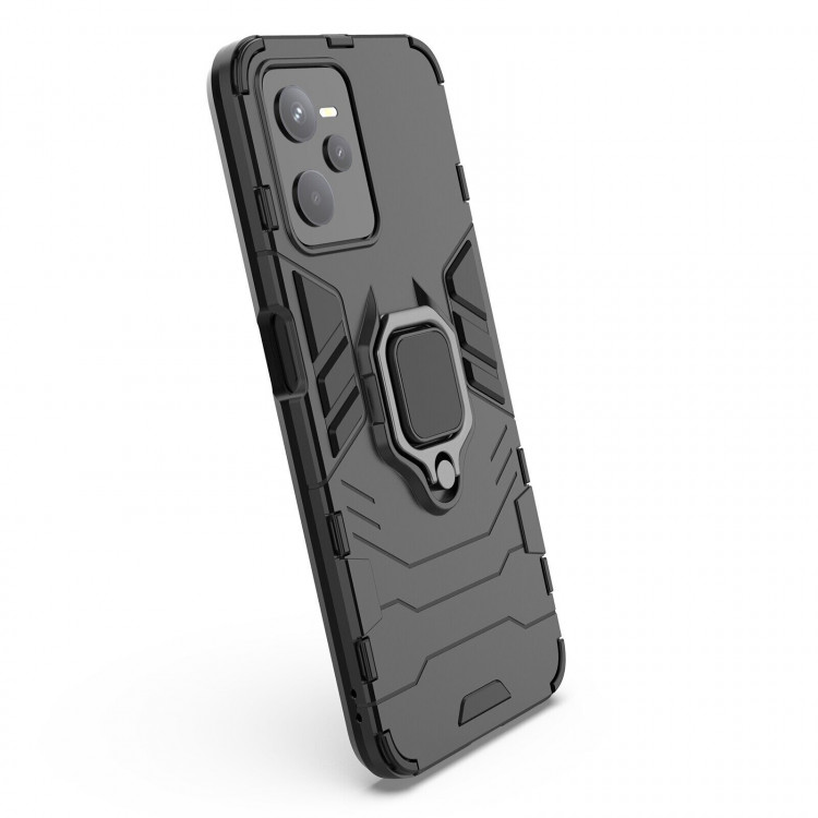 Чехол Armor Ring Holder для Realme C35 (черный)