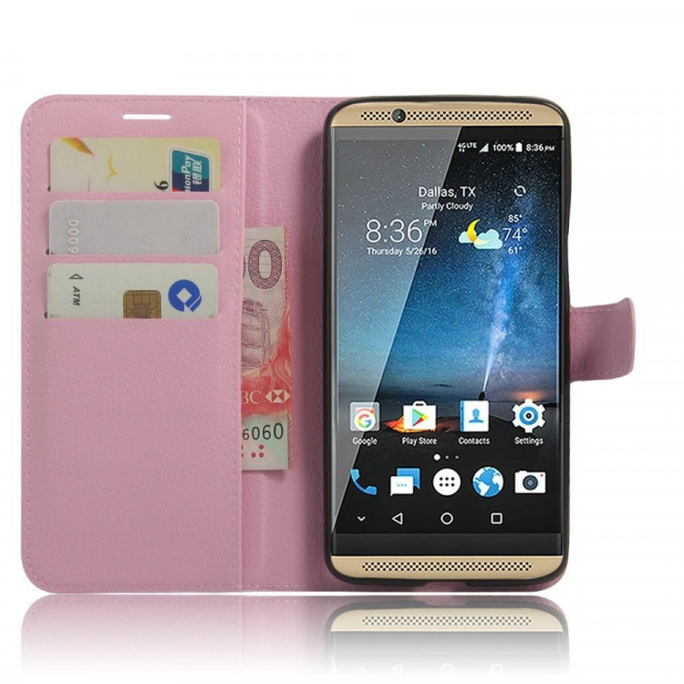 Чехол с визитницей для ZTE Axon 7 (розовый)