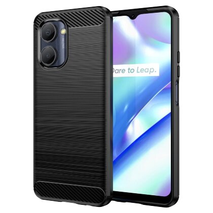 Чехол-накладка Carbon Fibre для Realme C33 (черный)