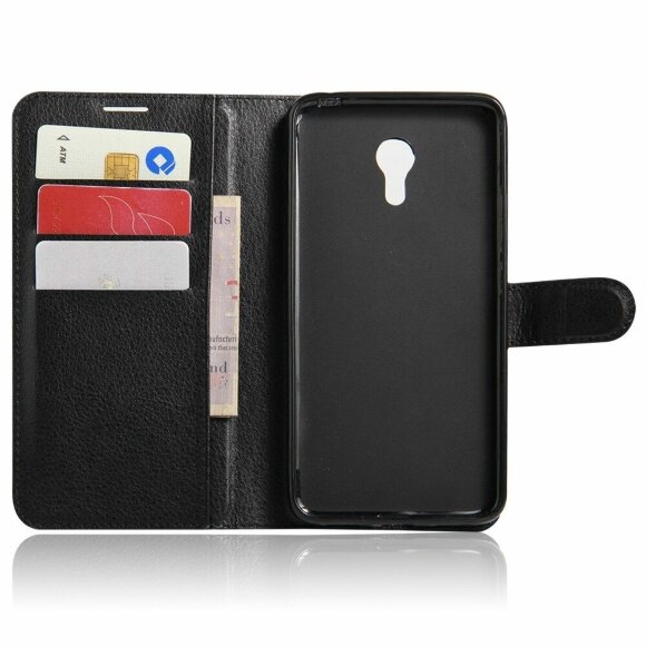 Чехол с визитницей для Meizu M3 Note (черный) Чехол с визитницей для Meizu M3 Note (черный)