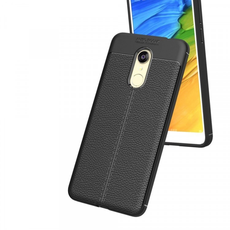Чехол-накладка Litchi Grain для Xiaomi Redmi 5 Plus (черный)