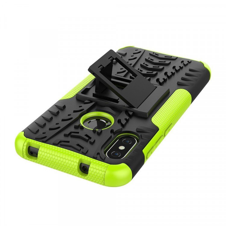 Чехол Hybrid Armor для Xiaomi Mi A2 Lite / Redmi 6 Pro (черный + зеленый)
