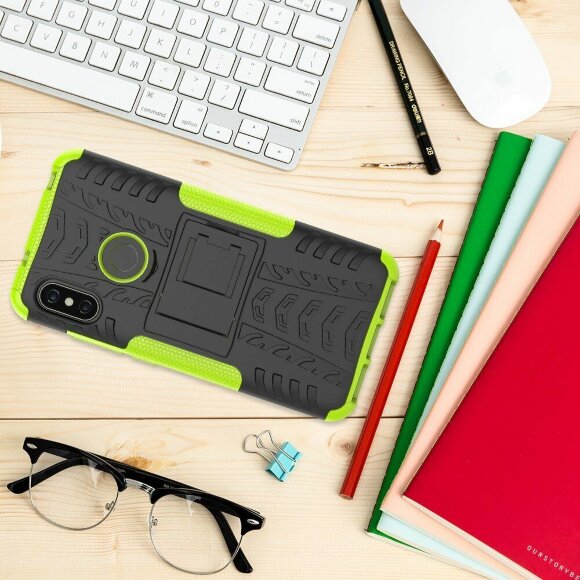 Чехол Hybrid Armor для Xiaomi Mi A2 Lite / Redmi 6 Pro (черный + зеленый) Чехол Hybrid Armor для Xiaomi Mi A2 Lite / Redmi 6 Pro (черный + зеленый)