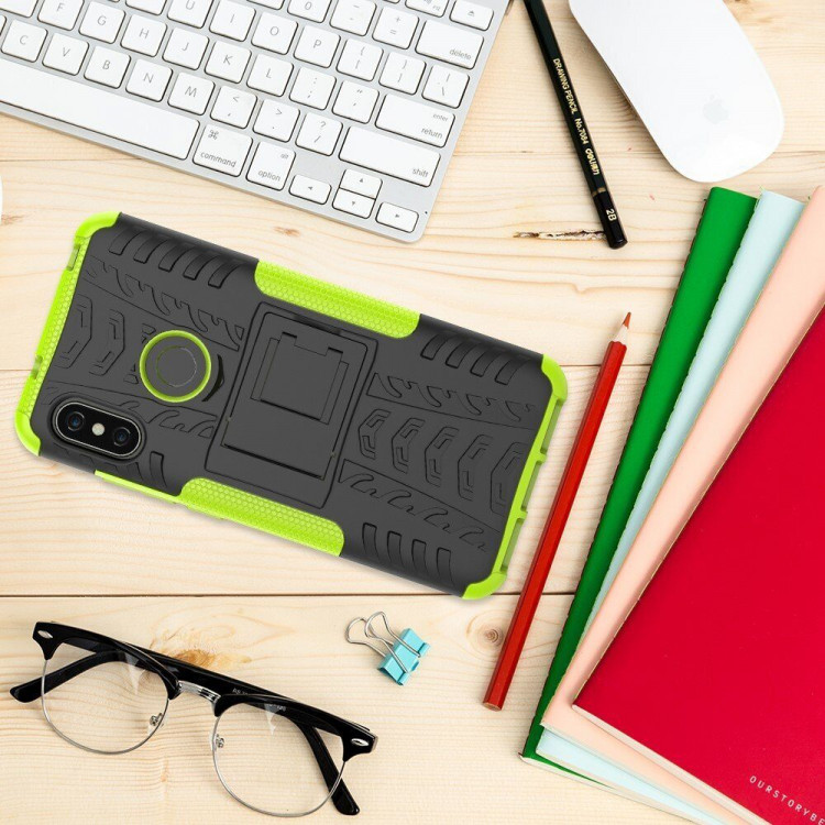 Чехол Hybrid Armor для Xiaomi Mi A2 Lite / Redmi 6 Pro (черный + зеленый)