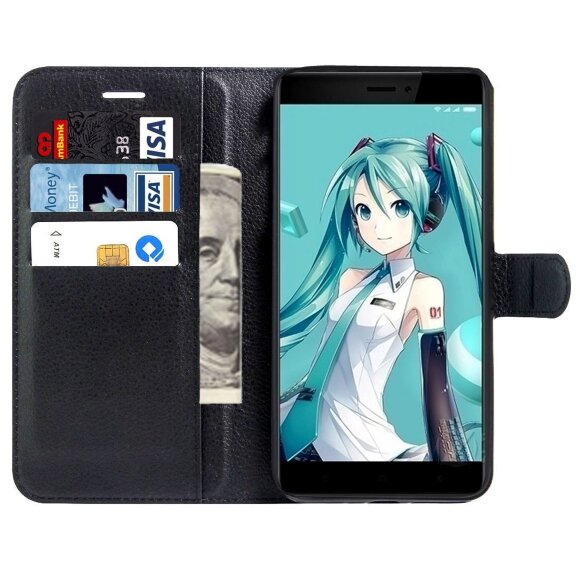 Чехол с визитницей для Xiaomi Redmi Note 4X (черный)