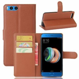Чехол с визитницей для Xiaomi Mi Note 3 (коричневый)