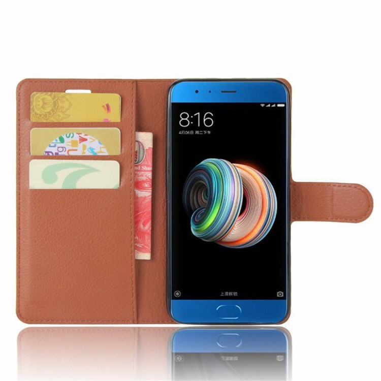 Чехол с визитницей для Xiaomi Mi Note 3 (коричневый)