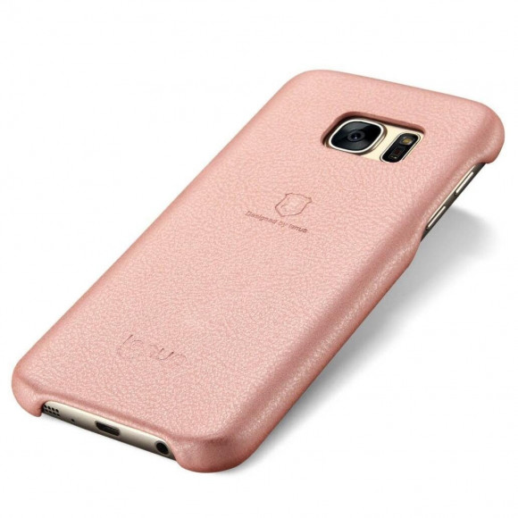 Кожаная накладка LENUO для Samsung Galaxy S7 (розовый)