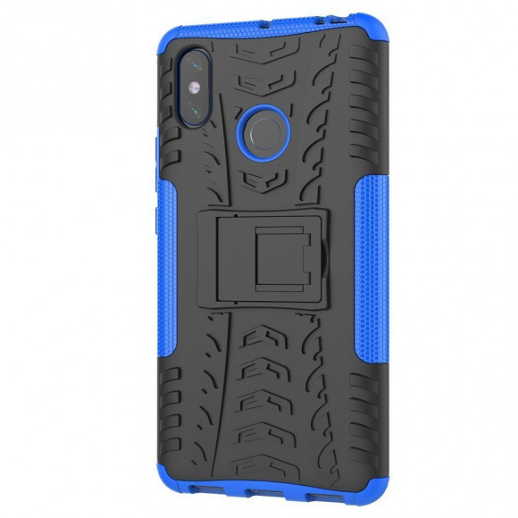 Чехол Hybrid Armor для Xiaomi Mi Max 3 (черный + голубой) Чехол Hybrid Armor для Xiaomi Mi Max 3 (черный + голубой)