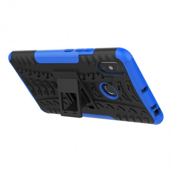 Чехол Hybrid Armor для Xiaomi Mi Max 3 (черный + голубой) Чехол Hybrid Armor для Xiaomi Mi Max 3 (черный + голубой)
