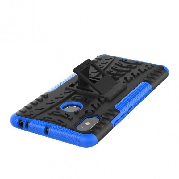 Чехол Hybrid Armor для Xiaomi Mi Max 3 (черный + голубой) Чехол Hybrid Armor для Xiaomi Mi Max 3 (черный + голубой)