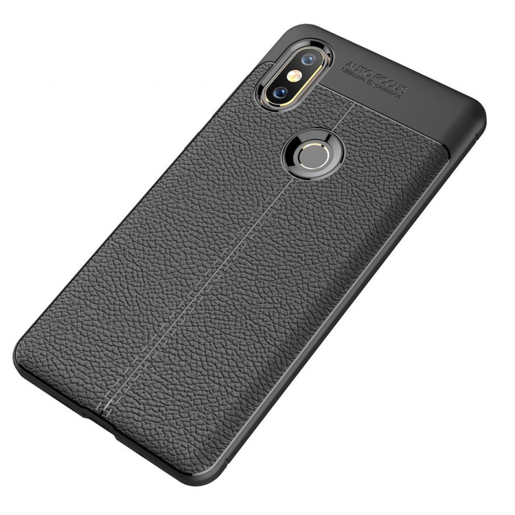 Чехол-накладка Litchi Grain для Xiaomi Mi Mix 2s (черный)