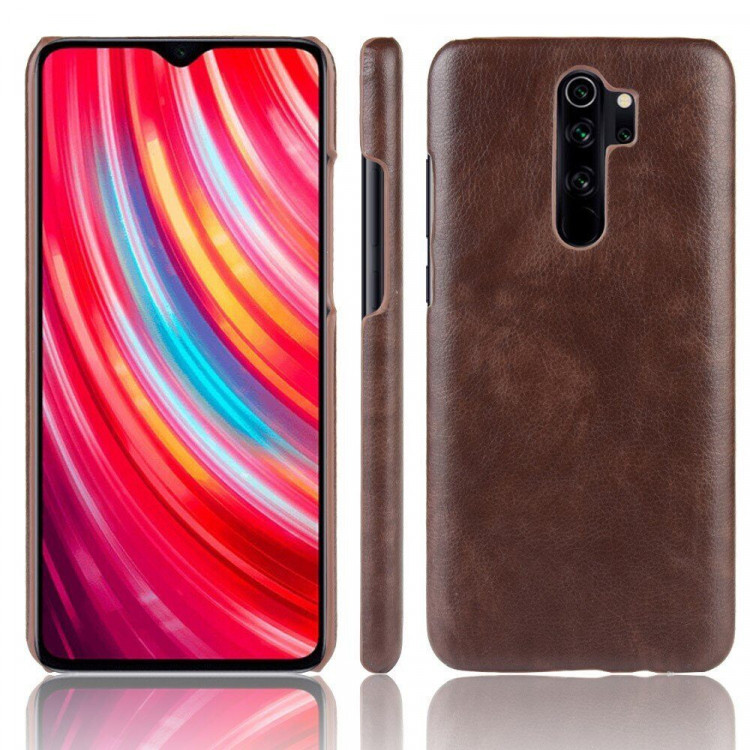 Кожаная накладка-чехол для Xiaomi Redmi Note 8 Pro (коричневый)