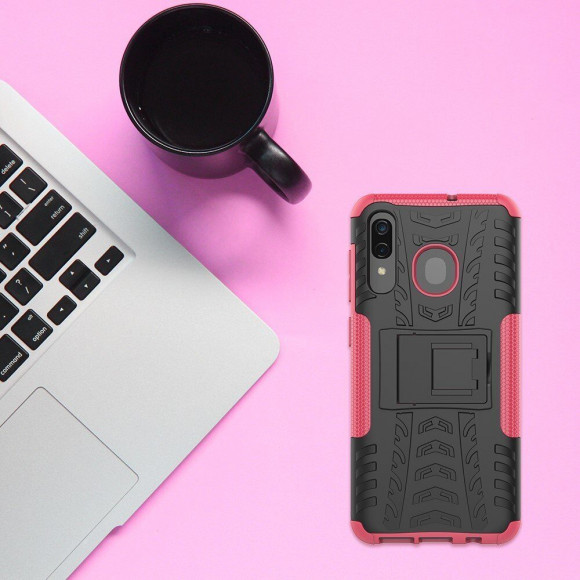 Чехол Hybrid Armor для Samsung Galaxy A30 / Galaxy A20 (черный + розовый) Чехол Hybrid Armor для Samsung Galaxy A30 / Galaxy A20 (черный + розовый)