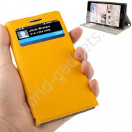 Горизонтальный чехол с окном для Huawei Ascend P6 (желтый) Горизонтальный чехол с окном для Huawei Ascend P6 (желтый)