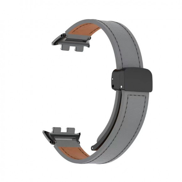 Кожаный ремешок с магнитной застежкой для Honor Band 9 (серый) Кожаный ремешок с магнитной застежкой для Honor Band 9 (серый)