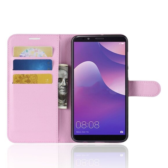 Чехол с визитницей для Huawei Y9 (2018) / Enjoy 8 Plus (розовый) Чехол с визитницей для Huawei Y9 (2018) / Enjoy 8 Plus (розовый)