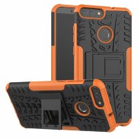 Чехол Hybrid Armor для Huawei P Smart / Enjoy 7S (черный + оранжевый)