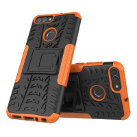 Чехол Hybrid Armor для Huawei P Smart / Enjoy 7S (черный + оранжевый)