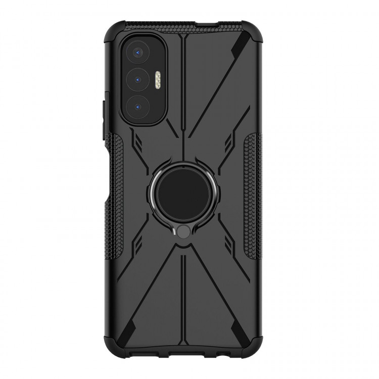 Чехол Armor Shockproof Ring Holder для Tecno Pova 3 (черный)