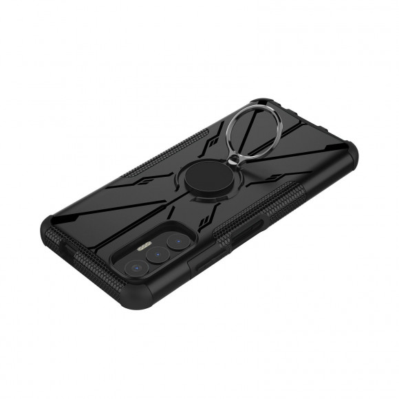 Чехол Armor Shockproof Ring Holder для Tecno Pova 3 (черный) Чехол Armor Shockproof Ring Holder для Tecno Pova 3 (черный)