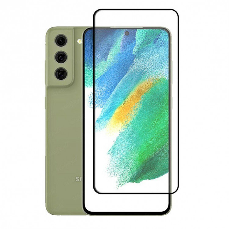 Защитное стекло 3D для Samsung Galaxy S21 FE (черный)