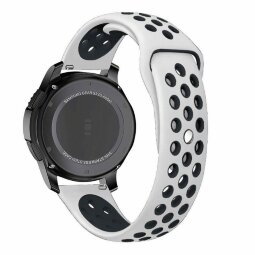 Двухцветный силиконовый ремешок для Samsung Gear S3 Frontier / S3 Classic / Galaxy Watch 46мм / Watch 3 (45мм) (белый+черный)