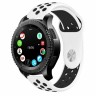 Двухцветный силиконовый ремешок для Samsung Gear S3 Frontier / S3 Classic / Galaxy Watch 46мм / Watch 3 (45мм) (белый+черный)