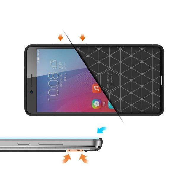 Чехол-накладка Carbon Fibre для Huawei Honor 5X (черный)