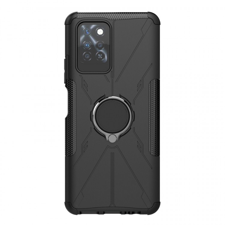 Чехол Armor Shockproof Ring Holder для Infinix Note 10 Pro (черный)