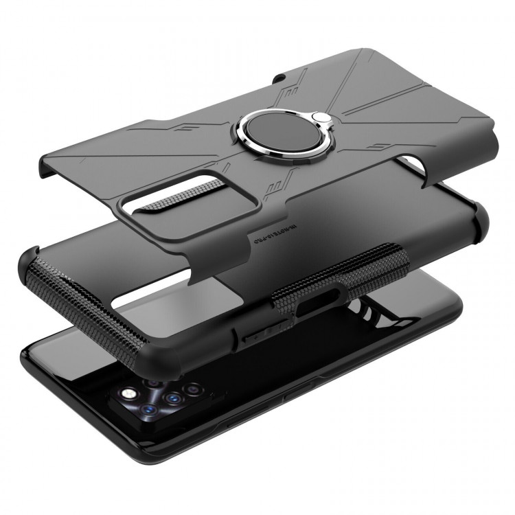 Чехол Armor Shockproof Ring Holder для Infinix Note 10 Pro (черный)