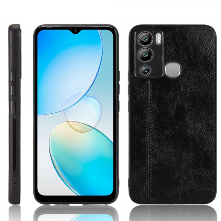 Чехол из экокожи для Infinix Hot 12i (черный)