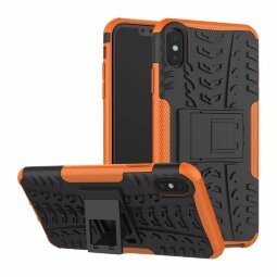 Чехол Hybrid Armor для iPhone XS Max (черный + оранжевый)