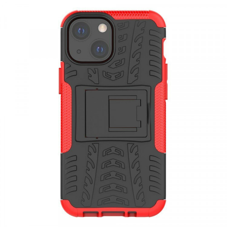 Чехол Hybrid Armor для iPhone 13 mini (черный + красный)