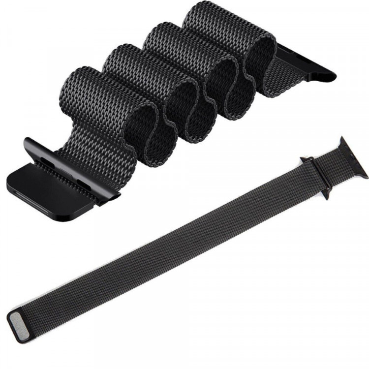 Миланский сетчатый браслет Luxury для Apple Watch 44 и 42мм (черный)