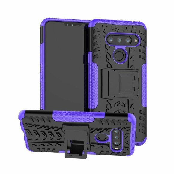 Чехол Hybrid Armor для LG V40 ThinQ (черный + фиолетовый)