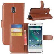 Чехол с визитницей для Nokia 2 (коричневый) Чехол с визитницей для Nokia 2 (коричневый)