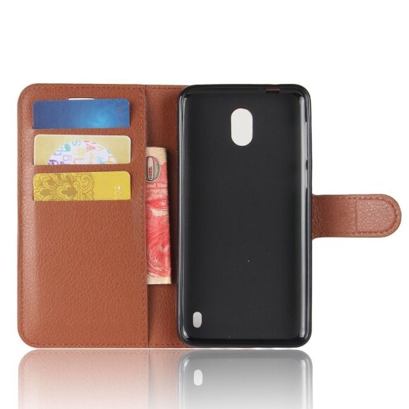 Чехол с визитницей для Nokia 2 (коричневый) Чехол с визитницей для Nokia 2 (коричневый)