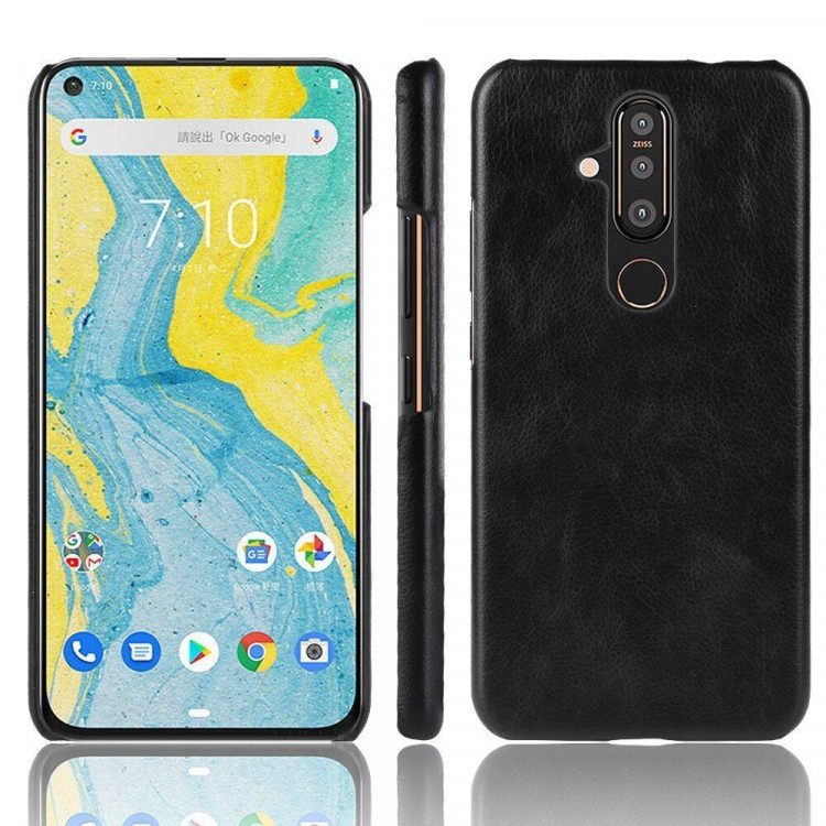 Кожаная накладка-чехол для Nokia X71 (черный)