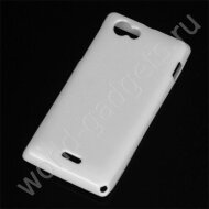Пластиковый TPU чехол Sony Xperia J / ST26i (белый)
