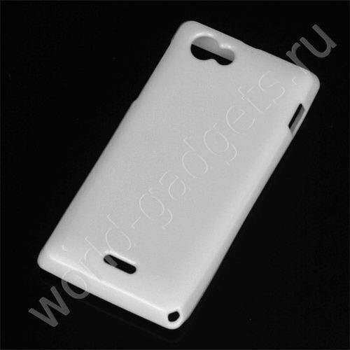 Пластиковый TPU чехол Sony Xperia J / ST26i (белый)