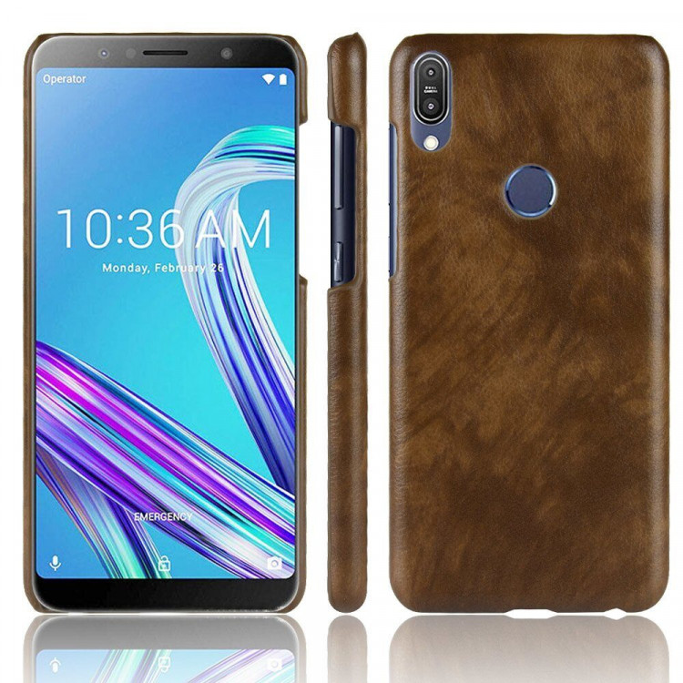 Чехол Litchi Texture для Asus Zenfone Max Pro (M1) ZB601KL / ZB602KL (коричневый)