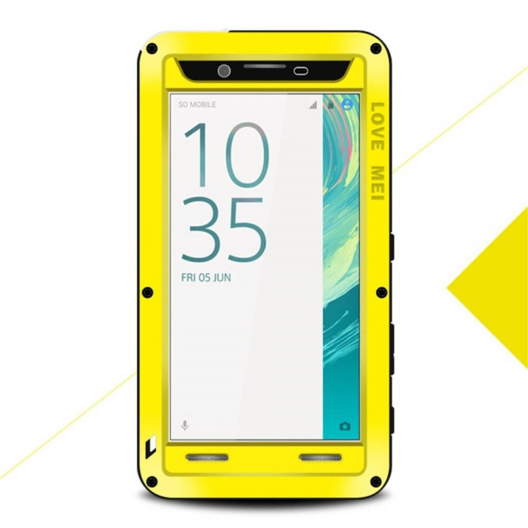 Гибридный чехол LOVE MEI для Sony Xperia X (желтый)