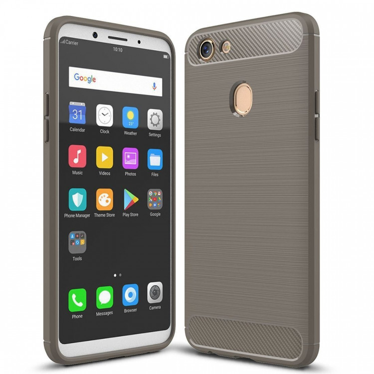 Чехол-накладка Carbon Fibre для OPPO F5 (серый)