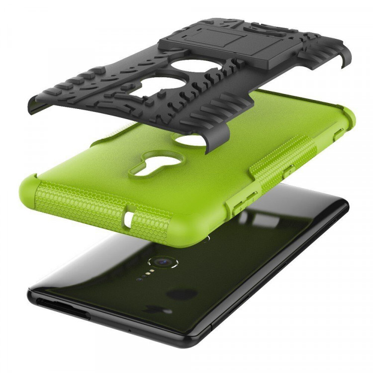Чехол Hybrid Armor для Sony Xperia XZ3 (черный + зеленый)