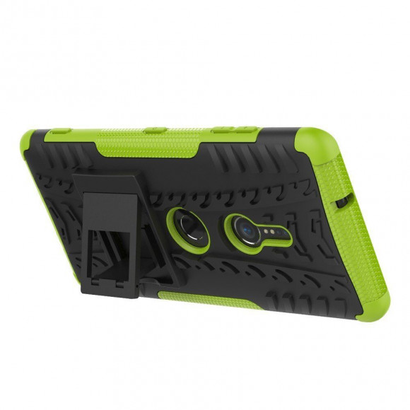 Чехол Hybrid Armor для Sony Xperia XZ3 (черный + зеленый)