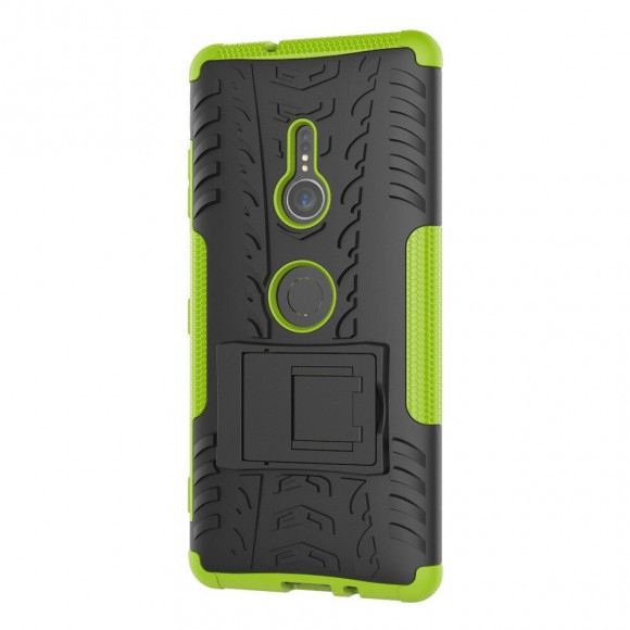 Чехол Hybrid Armor для Sony Xperia XZ3 (черный + зеленый)