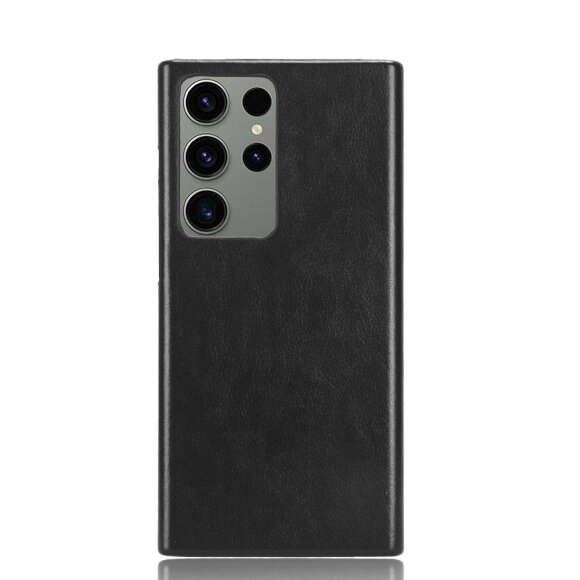 Кожаная накладка-чехол для Samsung Galaxy S23 Ultra (черный)