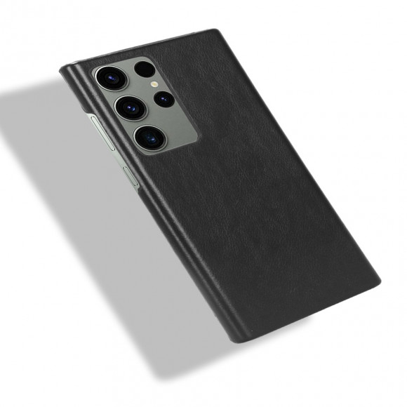Кожаная накладка-чехол для Samsung Galaxy S23 Ultra (черный) Кожаная накладка-чехол для Samsung Galaxy S23 Ultra (черный)