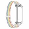 Нейлоновый браслет с металлической оправой для Samsung Galaxy Fit 2 SM-R220 (радужный)
